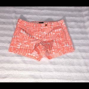 J. Crew coral and white city fit shorts size 0
